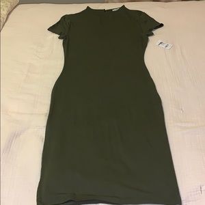 An army green long dress